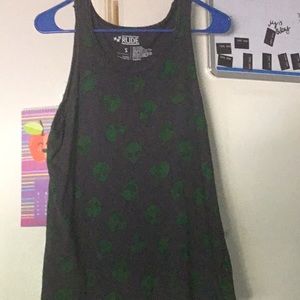 Green alien tank top